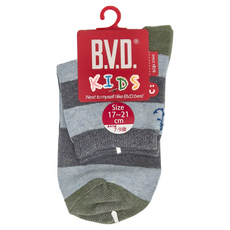 B.V.D. 條紋海錨3/4童襪 Set 6雙 - B258, 17~21cm, 麻天藍