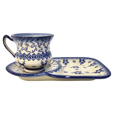 波蘭陶 Cerraf 花茶杯+茶拖點心盤組 200ml, 44K167Q1, 1組