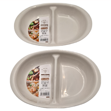 NAKAYA 日本兩格食物盤 塑膠分格餐盤 2個, 淺型, 1組