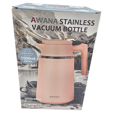 AWANA 簡約真空保溫咖啡壺, 1.5L, 粉紅色, 1個