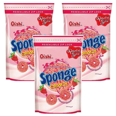 Oishi 上好佳 SPONGE 草莓甜甜圈餅乾 口感濃郁酥脆 菲律賓長灘島休閒食品, 100g, 3包