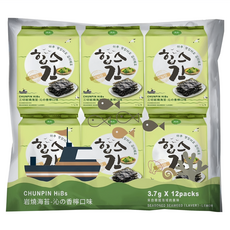 chun pin 雋品 岩燒海苔 沁の香檸口味 12包, 44.4g, 1袋