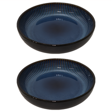 JUST HOME 窯變陶瓷湯盤 21.7 x 4.8cm 2個, 2件組湯盤(21.7 x 4.8cm), 深藍色, 1組