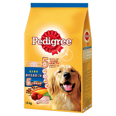 Pedigree 寶路 成犬專用 乾糧, 雞肉+蔬菜, 1.5kg, 1袋