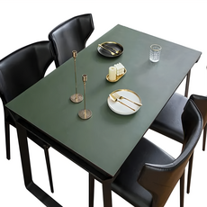 喬木居家 輕奢防燙隔熱皮革桌布, 100 x 50cm, 黛綠, 1個