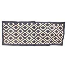 超級工廠 廚房地墊 120 x 45cm 派克 菱格紋防滑吸水, 1個, 黑底白格