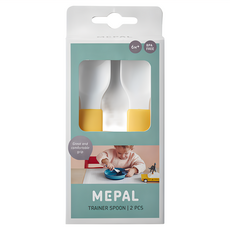 MEPAL MIO 學習餐匙組, 兒童系列, 100%無BPA, 食品安全認證, 防滑短握柄設計, 可耐熱100°C, 適用於微波爐/洗碗機, 粉黃色, 1組, 湯匙*2支