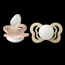 BIBS COUTURE矽膠安撫奶嘴 夜光款 2入, 0-6M, 腮紅+香草, 寶寶安撫神器, 1組