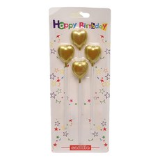 DAXIAO 愛心長桿蠟燭套裝 - 香檳色, 4支