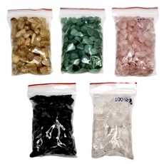 五色水晶石100公克 - 多色水晶碎石, 盆栽裝飾, 魚缸造景, DIY材料, 五色