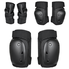 直排輪防摔護具6件組 黑色 單品組合 運動安全防護, 1組, S