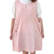 Deconine 泡泡棉格紋圍裙, 1個, 粉色