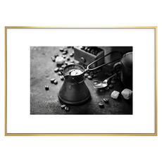 香醇咖啡豆掛畫, 金框