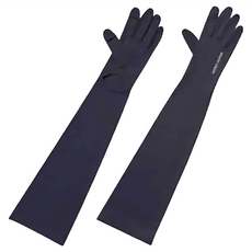 美麗佳人 冰絲防曬袖套，加長型，半截開口，冰絲觸感, 手套款深灰