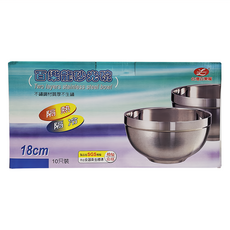 PAROLONG 台灣百樂龍 砂光碗 18cm 不鏽鋼材質 隔熱隔冷, DE418, 10個