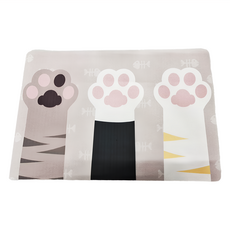 半島良品 厚款科技絨面軟式吸水墊, 萌貓掌 灰色