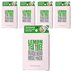 BORNTREE 檸檬茶樹去黑頭妙鼻貼 柔軟包裹防過敏 含茶樹精華, 10片, 5盒