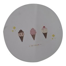 收納王妃 珪藻土杯墊 圓形, 冰淇淋, 6個