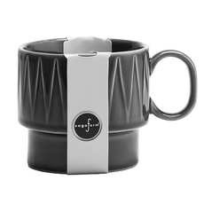sagaform Coffee & More 茶杯, 400ml 炻器 適用微波爐及洗碗機, 灰色, 1個
