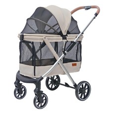 Ni Pet 中大型一鍵收寵物推車 X100, 星辰白, 1個