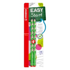 STABILO 思筆樂 洞洞鉛筆右手 HB，三角石墨鉛筆，3.15mm, 淺綠, 2支