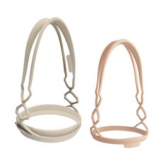 HhL DESIGN 拎杯 矽膠飲料提袋 家族限定組, 1組, 沙色 + 伯爵奶