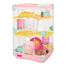 艾妮斯 歷奇樂園倉鼠籠 小號 雙層, 粉紅色, 1個