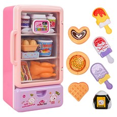 快樂貓 我的超大冰箱家家酒 雙層開窗 附冰淇淋甜點, 隨機顏色, 1個