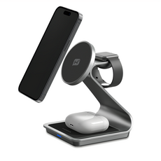 HODA 好貼 三合一磁吸無線充電座 附 A to C 充電線 9 x 9.6 x 12.7cm 225g, 太空灰, 1個