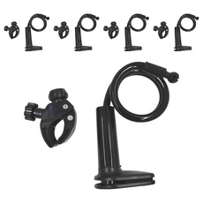 夾式吹風機架, PP 金屬材質, 底座長寬9x5cm, 全長26~57cm, 黑色, 5個