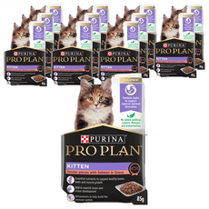 PRO PLAN 冠能 主食餐包 幼貓 嫩切片搭配佐肉汁, 鮭魚, 85g, 12包