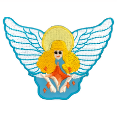 A-ONE 匯旺 許願天使造型刺繡 刺繡材質: 嫘縈刺繡線 布: 聚酯纖維 規格: 大約 7.5 X 6 CM 產地: 台灣, 彩色, 1個