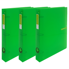 ECO Chungwoon 半透明D型活頁夾, 綠色, 3本
