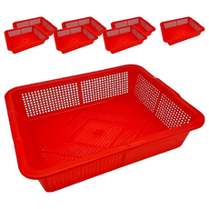 350公文林 置物籃/收納籃 4入, 35 x 26.5 x 7.8cm, 紅色, 8個