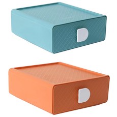 可疊加菱紋桌上型抽屜收納盒 顏色隨機, 2個, 1層