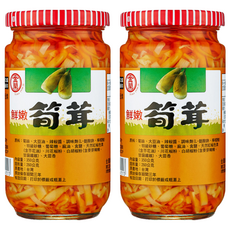 金蘭 鮮嫩筍茸, 台灣新鮮麻筍, 乳酸發酵, 口感酸甜鹹潤, 350g, 2罐