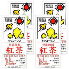 KIKKOMAN 龜甲萬 豆乳 契約栽培丸大豆使用 濃郁的阿薩姆紅茶風味, 1L, 4入