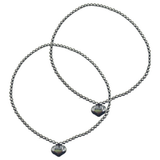 鈦赫茲愛心項鍊，圓珠部分6mm 愛心高寬厚1.9*2.5*0.8公分, 2條