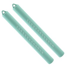 矽膠擀麵棍2件組 綠色 烘焙揉麵不沾黏 輕鬆製作各式麵點, 1組, 26.4 x 2.6cm