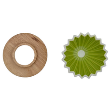 彩色陶瓷木托咖啡濾杯 紅色/咖啡色/黑色/綠色/黃色/白色, 1個, 2-4 人份