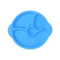 sillymann 100%鉑金矽膠防滑幼兒學習餐盤 藍色, 單件, 1個