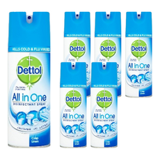 Dettol 滴露 全效噴霧劑 清爽亞麻, 可殺滅99.9%病毒及細菌, 400ml, 6瓶