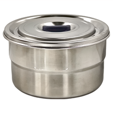 樂司廚品 304不鏽鋼圓形保鮮餐盒 18-8 不鏽鋼 12x7cm, 600ml, 1個