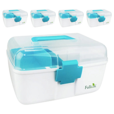 Fullicon 保健醫藥箱, 多格分層設計, 活動式層板, 透明上蓋, 7公升, 5個