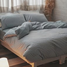 棉床本舖 精梳棉薄被套 100%精梳棉 台灣製, 寧靜格