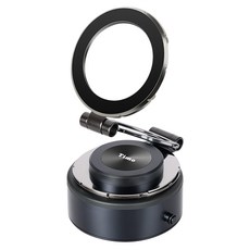 Timo 360度旋轉 電動真空吸附摺疊磁吸支架, 黑色, 1個