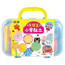 幼福 忍者兔 手提盒小麥黏土 甜蜜棒棒糖 Set, 8色黏土 9件工具, DIY點心, 300g, 1組