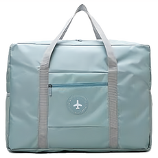 飛機包 Set 2個, 大容量行李收納包, 優質滌綸, 五金, PVC, 藍色, 42.5 x 15 x 34cm