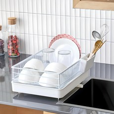 Bene 單層瀝水碗盤架, 1個, 白色, 1層