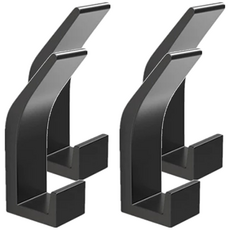 太空鋁免打孔掛勾 一物多用 防水防潮 不易生鏽 簡易安裝, 雙鈎 黑色, 4個